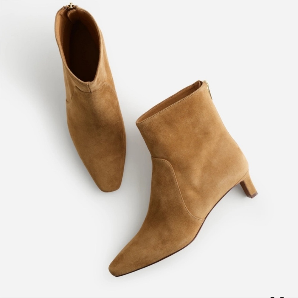 Madewell The Dimes Kitten Heel Suede Tawny